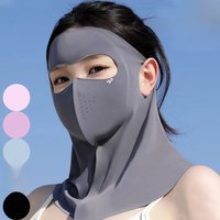 UPF50+ Sun Protection Mask Fashion 3D Ice Silk Anti-UV Neck Scarf Sunscree Dustproof Sunshade Face Mask Outdoor Summer