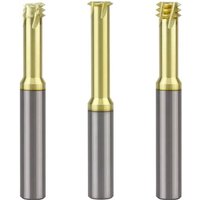 SHAZAM Tungsten Steel Micro Diameter Single/3-Tooth Thread End Mill HRC65 Stainless Steel Milling Cutter Tools M0.5-M30