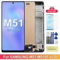 Display Screen for Samsung Galaxy M51 Lcd Display Digital Touch Screen with Frame Assembly For Samsung M51 M515 M515F M515F/DS