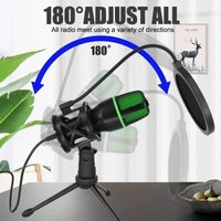 Professional Condenser Microphone USB & 3.5mm Dual Interface for Pc Laptop Streaming Gaming Youtube Podcasts Vocals