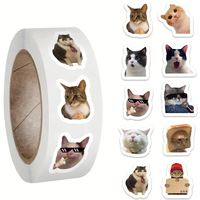 100-500pcs Cartoon Meme Cat Stickers For School Reward Stickers Classroom Decoration Encouragement Sticker For Student Teacher