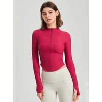 Yoga clothes, women's autumn and winter sports tops, slim fit zipper, casual long sleeved jackets, running and fitness clothes