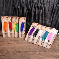 European and American retro feather pen dipped in water pen enterprise business birthday gift stainless steel signature pen