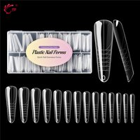 TP Almond Nail Dual Forms for Poly Extension Gel Reusable Soft Acrylic Nail Extension Molds for Manicure Salon DIY 140PCS