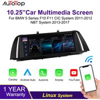AUTOTOP 10,25 "Linux Auto Multimedia Für BMW 5er F10 F11 2010-2016 CIC NBT System Carplay Android Auto Youtube Airplay Einheit