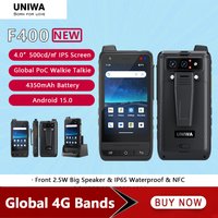 UNIWA F400 Zello POC Walkie Talkie Global 4G Wytrzymały PDA Android 15 4-calowy 4GB+64GB 2.5W Duży Głośnik 4350mAh PoC Przycisk SOS NFC