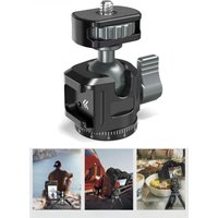 LEAPLIGHT Metal Mini Ball Head 360 Rotation Panoramic Tripod Head + Cold Shoe Mount Adapter for DSLR Camera Tripod Phone Mount