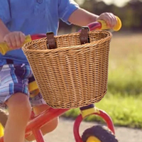AliExpress NONE Bicycle Basket Rattan Woven Bike Storage Front Handlebar Basket Removable Waterproof Bicycle Pannier Basket Kid Bike Carrier Bag