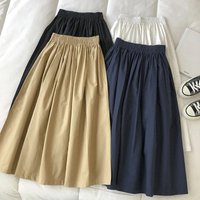 Women Black skirt midi High waist korean style Pleated a line Vintage Clothing 2026 new Summer Casual Fashion Ladies Work Wear