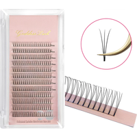 Goddess 3D Premade Fan Eyelash Extensions Short Root W Shape Lashes Natural Soft Russian Volume Lashes Faux Mink Individual Lash