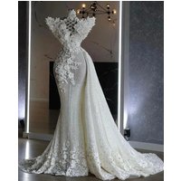 Saudi Arabia Wedding Dresses Mermaid High Collar Appliques Lace Dubai Plus Size Women Bridal Wedding Gowns Customized