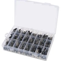 24 Values Electrolytic Capacitor Assortment Kit from 0.1uF to 1000uF 10V 16V 25V 50V in-line Aluminum Capacitors Set