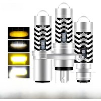 H4 H6 BA20D LED Motorcycle Light Bulb 1pc LED Fisheye Lens Dual Color White Yellow CSP Chip Motorbike Headlight Scooter Fog Lamp