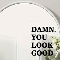 1Pc Fun and Cute "You'Re Awesome" Inspirational Mirror Wall Sticker, Self-Adhesive Pvc Home Decor Sticker, Suitable for Mirrors, Glass, Bedrooms, Living Rooms, Cabinets, Bathrooms, Doors, Windows, and