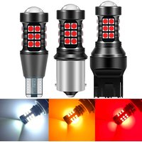 2X 7440 LED BAU15S PY21W T15 W16W Amber Yellow LED T20 W21W 1156 3157 P27/7W P27W T25 White LED Bulbs For Turn Signal Lights T15