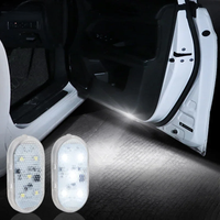 2 PCS LED Magnetically Car Door Lights USB Rechageable Welcome Light Car Interior Night Lamp for Anti-collision Warning Lighting