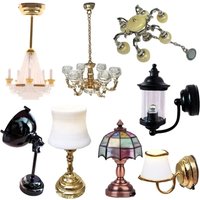 1:12 Scale Dollhouse Miniature Desk Lamp LED Lamp Wall Light Lamp CeilingLamp Doll Decor Toy Doll House Decoration Accessories