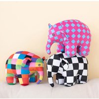 Cute Anime Elmer Elephant Figure Plush Toy Cartoon Plaid Bear Snake Elephant Emma Plushies Doll Room Decor Kids Birthday Gift