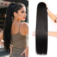 Human Hair Straight Ponytail Remy Drawstring Ponytail Human Hair Extensions With Clip In Drawstring Ponytail Natural Color Hair