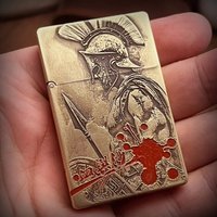 Exquisite Carving Warrior Fuel Oil lighter Heavy Bronze Trench Kerosen Lighter Vintage Armor Classic Men's Lighter Gift Box