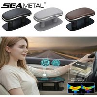 SEAMETAL Universal Car Door Armrest Pad Adjustable Height Relieve Arm Fatigue PU Leather Surface Easy Installation Car Armrest
