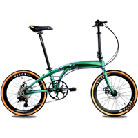 AliExpress NONE 22 Inch 451 Wheel Aluminum Alloy Ultra-light Folding Bicycle Student Variable Speed Disc Brake Pedal Portable Adult Bike