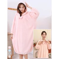 Women's Home Wearable Thickened Long Bath Skirt Coral Velvet Bath Skirt