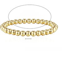 Gold Plate Bead Stretch Bracelets 3/4/5/6/8MM Stacked Ball Beaded Bracelet For Women Men Trendy Stackable Hand Jewelry Gift