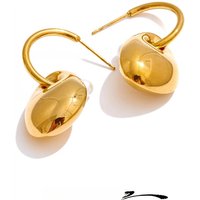 Yhpup 316L Smooth Stainless Steel Pearls Geometric Daily Drop Earrings 18K Golden PVD Plated Fashion High Quality Jewelry 2025