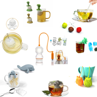 Tea Infuser Silicone Tea Strainer Black Tea Filter Cute Dinosaur And Creative Lollipop Loose Leaf Tea Infuser Reusable BPA-Free