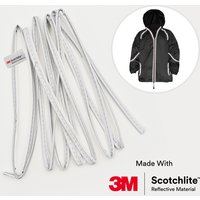3M Reflective Piping Sewing Tape 3-Meters | 10mm Wide Edging for Clothing, Bags, Textiles | Silver & Black