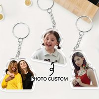 Custom Photo Acrylic Keychain, Personalized Photo Keychain, Family Photo Keychain, Dog Keychain, Pet Photo Keychain, Personalize