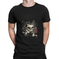 Rockabilly Vintage Rock And Roll Music Never Dies Tshirt Graphic Men Tops Vintage Grunge Summer Clothes Fibre Harajuku T Shirt