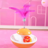 New Durable Funny Pet Cat Toys For Entertain Itself Mimi Favorite Feather Tumbler With Small Bell Kitten For Catch