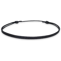 2pcs/set Black Cord Bracelet for Men String Adjustable Bracelets for Women Unisex Adult Nylon Cord for Surfer Father Day