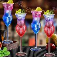 Wine Glass Cocktail Glasses Beauty Lady Woman Body Goblet Glass Drinking Cups for Cocktails Wine Beer Milk Champagne Juice