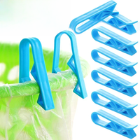 2-12Pcs Trash Bag Fixed Clip Garbage Bin Waste Basket Anti-Slip Holder Clamp Snack Bag Sealing Clips Kitchen Storage Gadgets