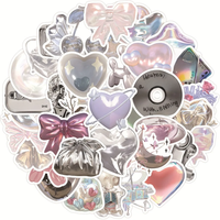 AliExpress GOGOTU 10/30/63pcs Ins Style Shiny Silver Pink Stickers Aesthetic Graffiti Decoration DIY Skateboard Phone Fridge Bike Cute Decals Toys