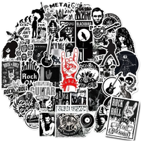 AliExpress NONE 10/25/50pcs Metal Rock Music Singer Stickers Graffiti for Guitar DIY Travel Luggage Motorcycle Skateboard Bicycle Car Waterproof