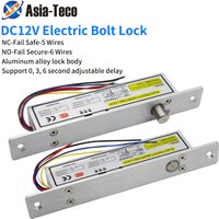 5 / 6 Wires Aluminum Fail Safe Fail Secure Electronic Drop Bolt Lock 12V Time Delay Electric Mortise Lock with Signal Feedback