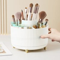 Brush Pen Holder 360 Rotating Makeup Desktop Cosmetic Storage Box Organizer Large Capacity for Bathroom Portable Lipstick Makeup
