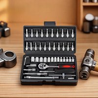 AliExpress NONE 46PCS 1/4 inch Ratchet Wrench Socket Manual Set With Metric Bit for Bicycle Motorcycle Auto Repair Tools