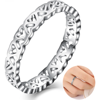 New fashion stainless steel minimalist gloss Hollow Love Heart ring for women's wedding party ring