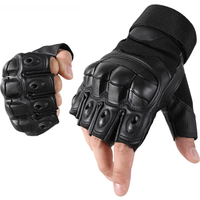 AliExpress NONE PU Leather Motorcycle Half Finger Gloves Motorbike Motocross Moto Riding Cycling Sports Anti-skid Hard Shell Protective Gear