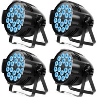 4Pcs 18 LED Par Spotlights 200W LED Stage Light 4 in 1 RGBW Stage Lighting with DMX For Party Disco Family Celebrations Churches