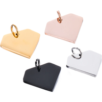 10Pcs High Quality Stainless Steel Diamond Shape Charms Polishing Blank Metal Tags Pet ID Name Tags DIY Jewelry Making 21X25mm