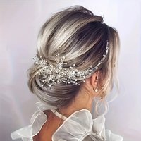 Crystal Pearl Leaf Headband Hairband Princess Tiara Crown For Party Prom Bridal Wedding Hair Accessories Jewelry Hairband Gift