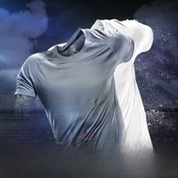 Summer Ice Silk T-shirt Men's Cold Short Sleeve O-neck Stretch Quick-drying Breathable Sports Shirt T Shirt Men Cool Down Tops