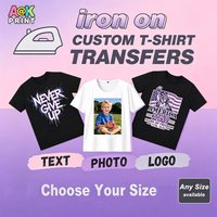 Custom Logo Or Photos Heat Transfers For Clothing DIY A-Level Washable Tshirts Thermal Stickers DTF Iron on Transfers Patches