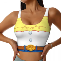 Custom Toy Story Jessie's Cowgirl Outfit Sports Bra for Women High Impact Workout Yoga Crop Top